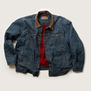 Wrangler Men's Denim Jacket blanket lined corduroy collar size L/XL